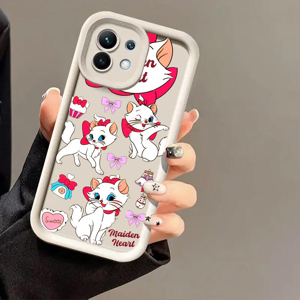 Pink Marie Cute Cat Case for Xiaomi Mi 13T 14 14T 15 15T Pro 17 Ultra Poco M7 M8 F8 F7 X6 X7 X8 Pro Max Shockproof Cover