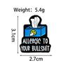 Personalized Cute Cartoon Enamel Quote Brooch - Accessories for Clothes & Bags