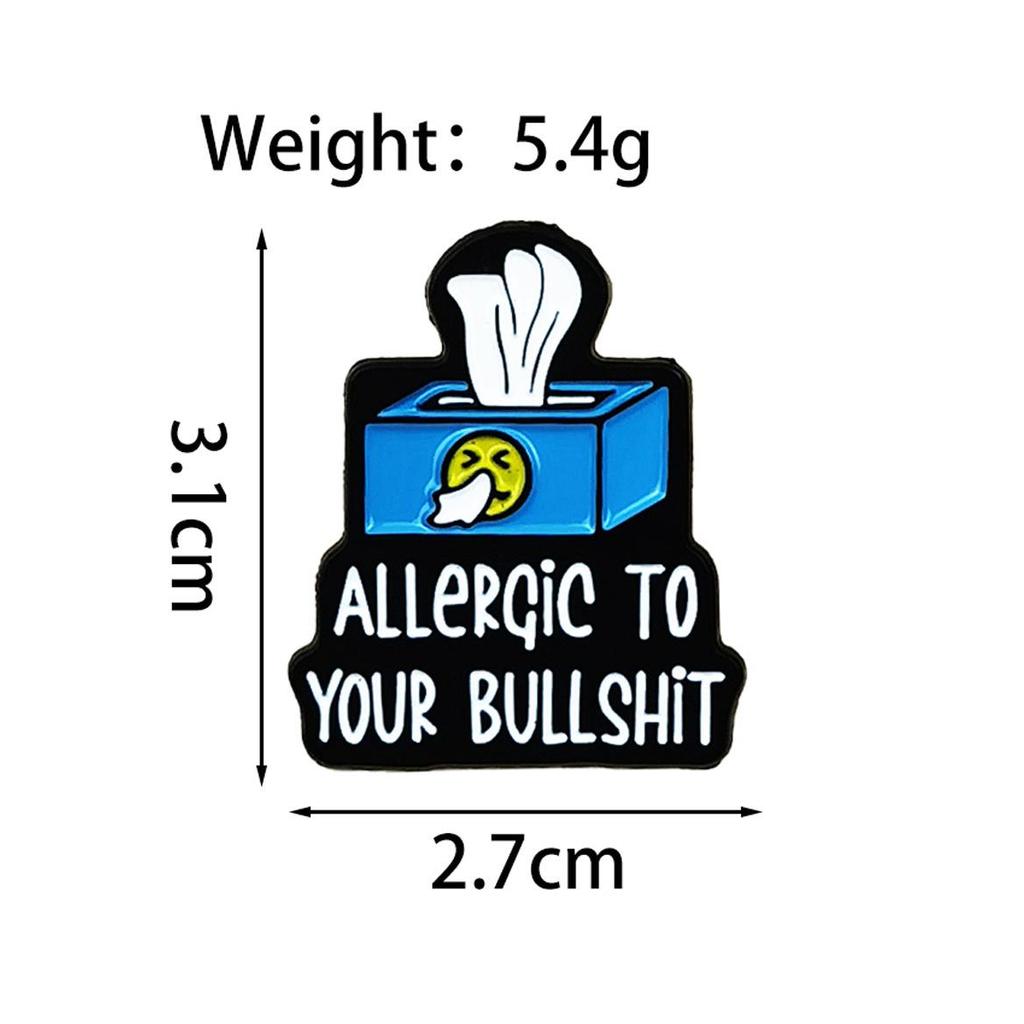 Personalized Cute Cartoon Enamel Quote Brooch - Accessories for Clothes & Bags