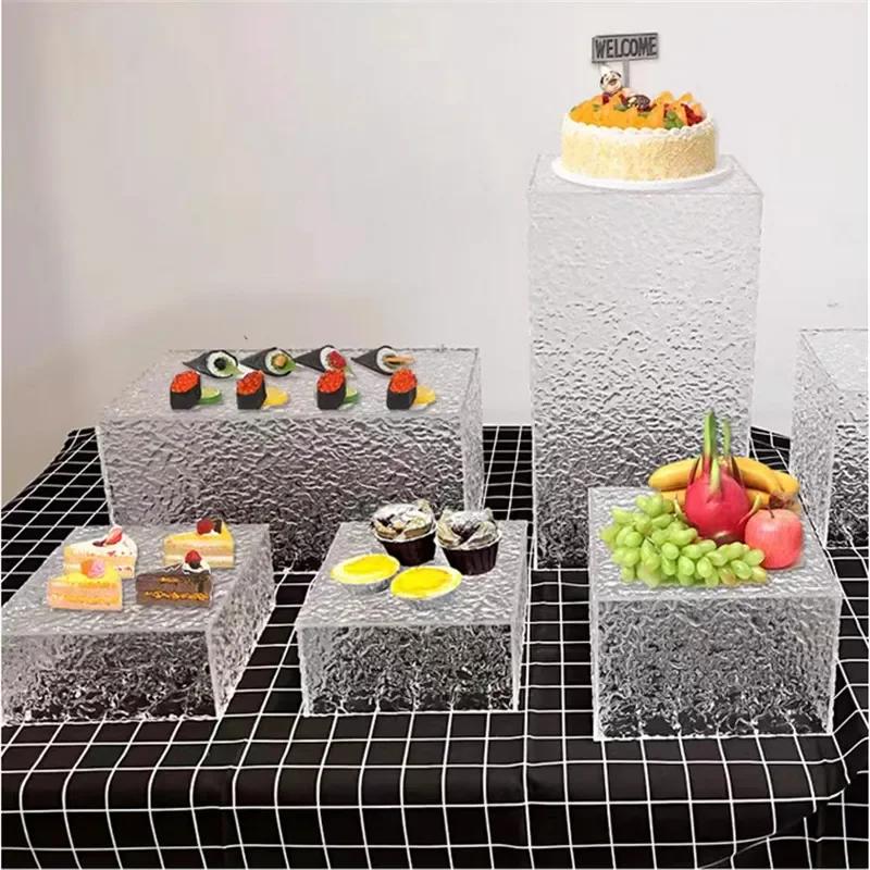 Acrylic Transparent  Dessert Rack Buffet Table Food Tray Rack Cake Tray Table Buffet Tea Break Stand Cake Display Dishes Plates