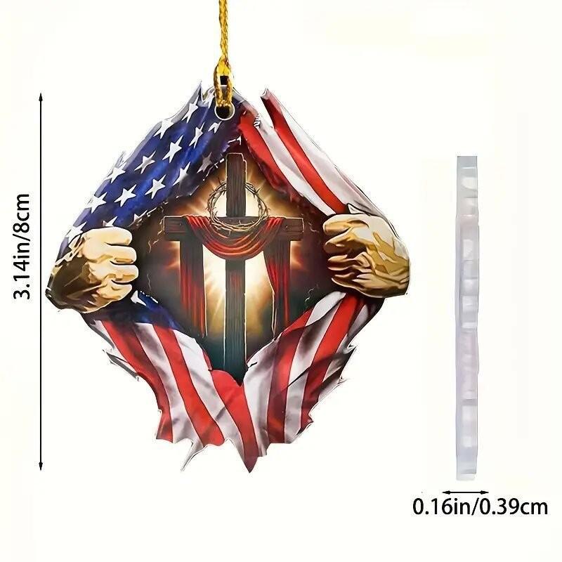 

Американский акриловый привлекающий внимание флаг, подвеска для автомобиля, уникальный аксессуар-брелок