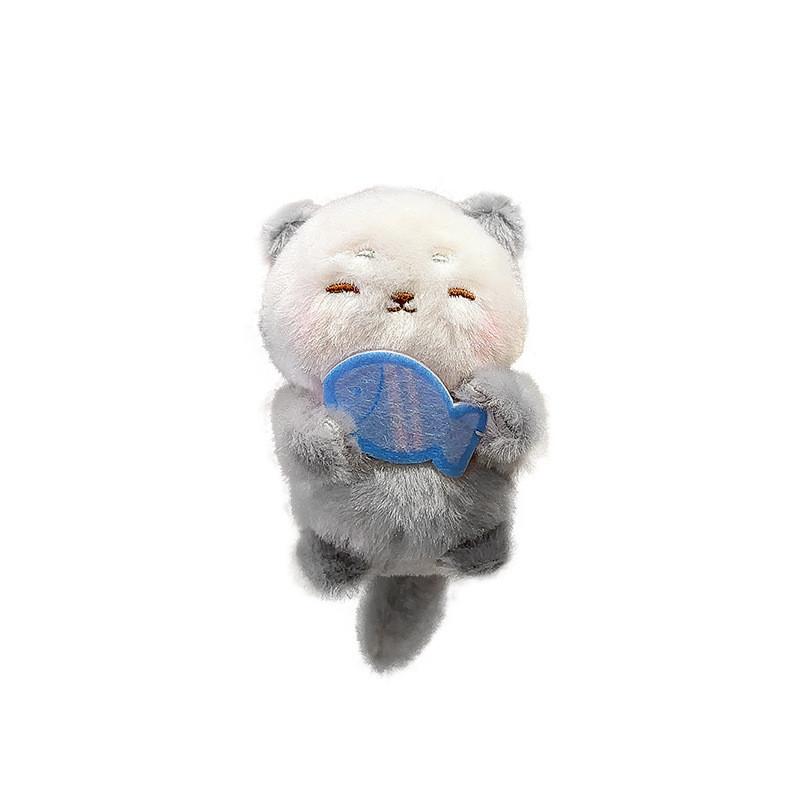 Jinnew Adorable Lamb Cat Take Seashell Otter Little Bear Plush Animal Keychain