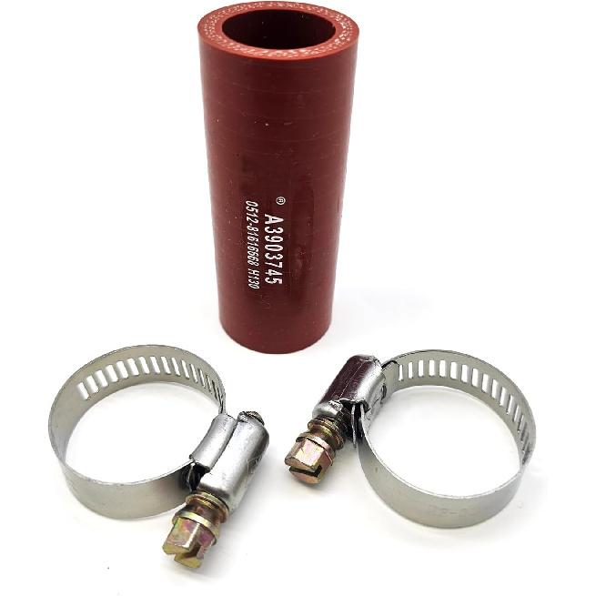 Hconcet 3286499 Red Turbo Oil Drain Hose And 2 Clamps Compatible with Dodge Cummins 4BT, 6BT and 6CT models year from 1989-2006