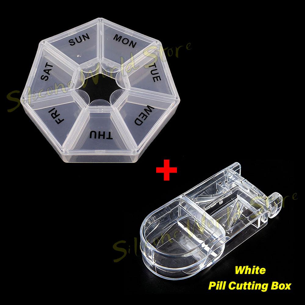 SW Portable Travel 7 Grids Pill Box Weekly 7 Days Pills Case Vitamin Fish Oils Medicine Storage Container Organizer Jewelry Box