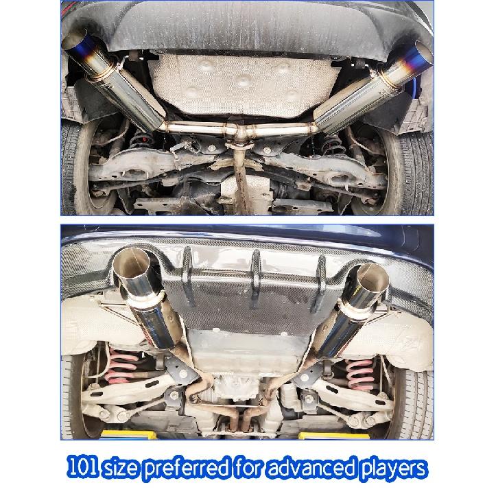 Sports Car Styling Exhaust System Pipe Tail Universal Racing Muffler HKS High Quality Stainless 101mm Mufflers Silver Blue Tips