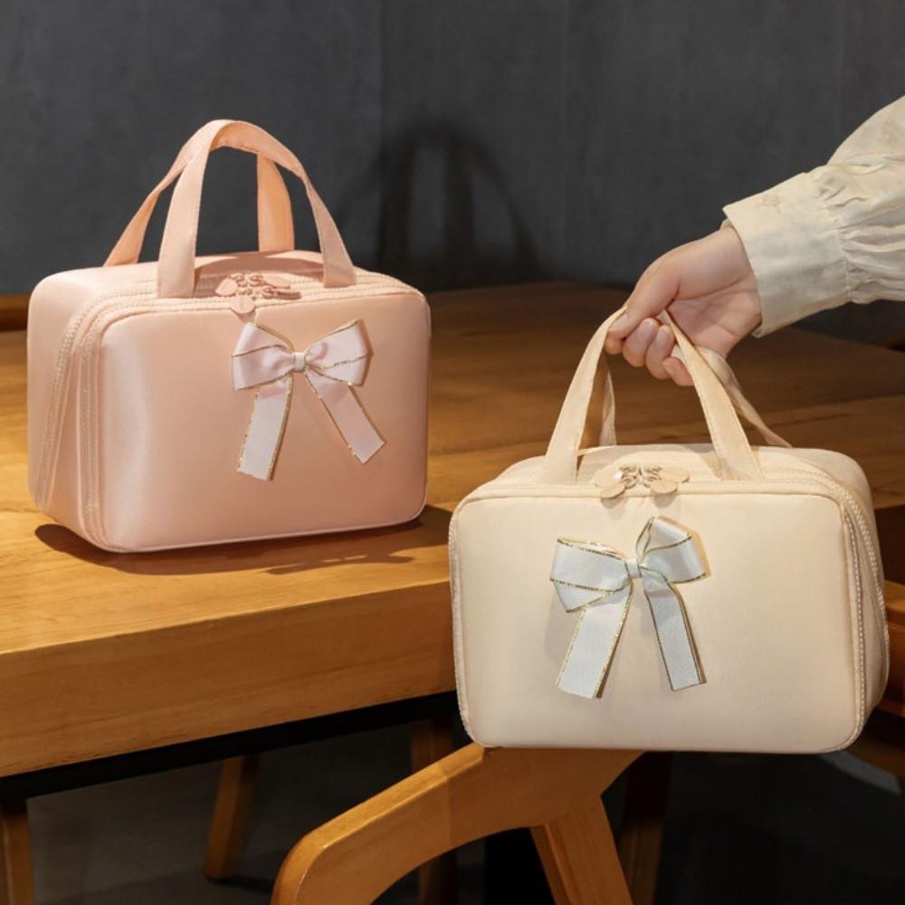 Solid Color Cosmetic Storage Bag Large Capacity Toiletries Storage Pouch  Outdoor