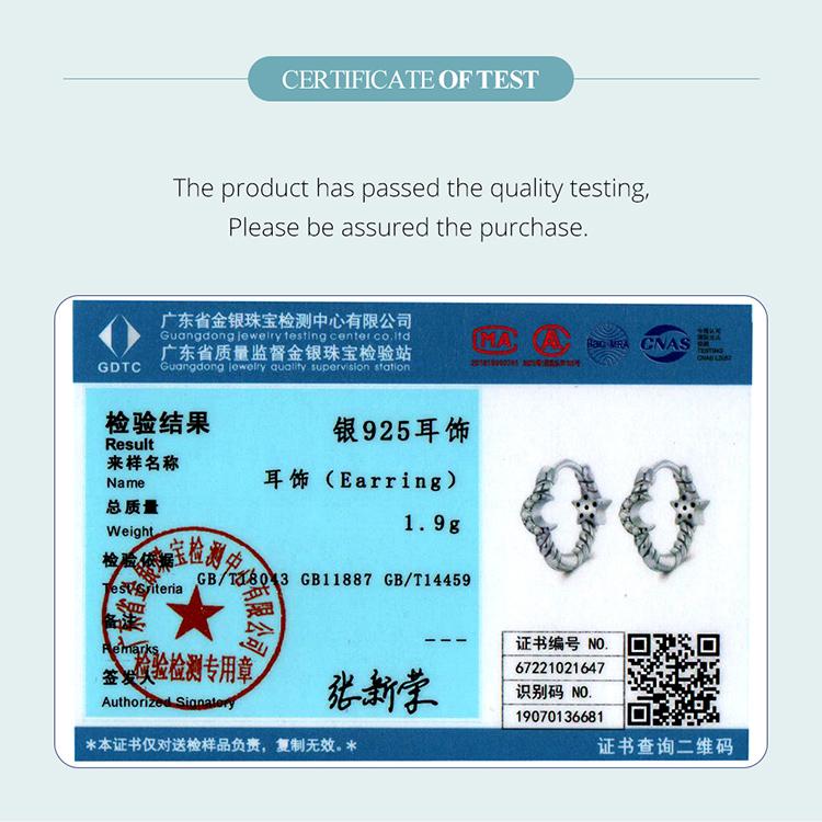 WOSTU 925 Sterling Silver Hoop Earrings, Crescent Moon & Star High Polish Tarnish Resistant Trendy Earrings