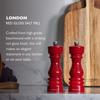 Cole & Mason Salt Mill, London, 18cm, Red, Manual, Wooden, Ceramic Blade, Non-Slip, Flavor-Safe