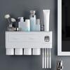 Wall Mounted Toothbrush Holder Multi Function Magnetic Absorption Bathroom Storage Rack with Drawer Toothpaste