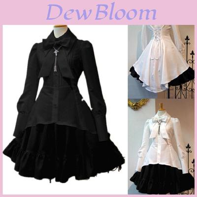 Elegant Women Gothic Vintage Dress Perfect For Victorian Cosplay And Lolita Ruffle Prom