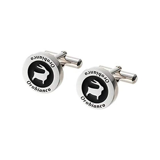 [Genuine] Orobianco Cufflinks Cufflinks Cufflinks Men s Brand Accessories Silver Black ORC246A