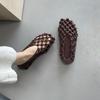 Casual shoes women's summer new fashion flat bottom shallow mouth hollow woven women's shoes