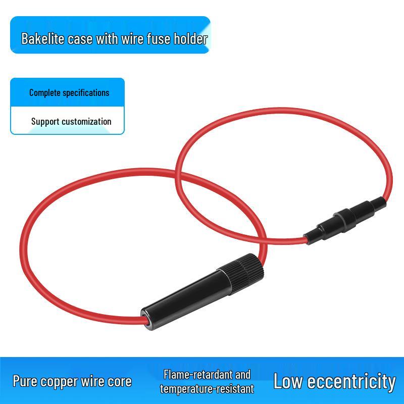 Lead Wire UL1015 Fuse Holder, 5x20 & 6x30, High-Temperature Bakelite Shell, Multi-Specification.