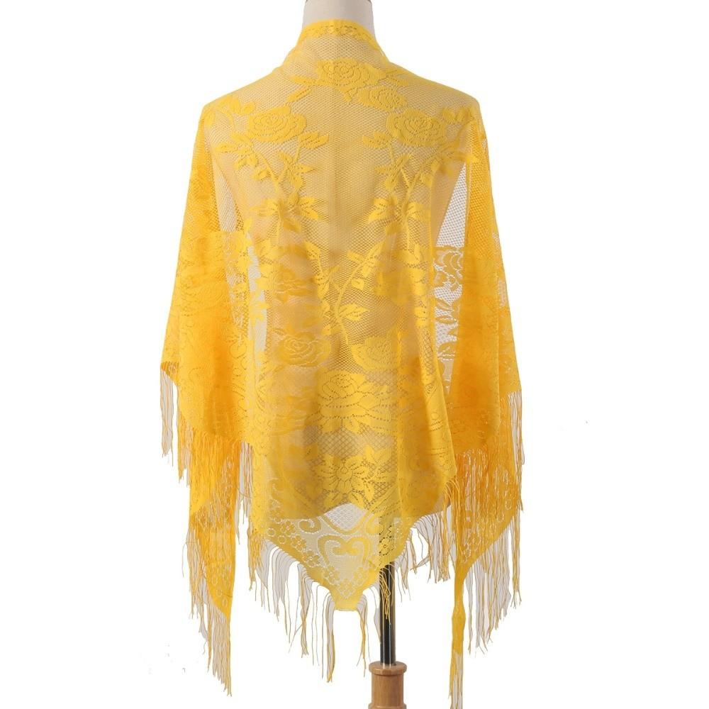 Wedding Accessories With Tassel Women Shawl Hollow Multicolored Evening Prom Cape Wedding Bridal Shawl Cosplay Fashion Scarf