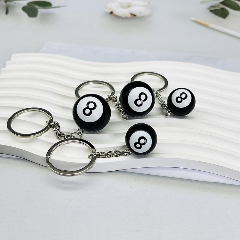DIY Resin Jewelry Black Billiard Table Keychain Charms