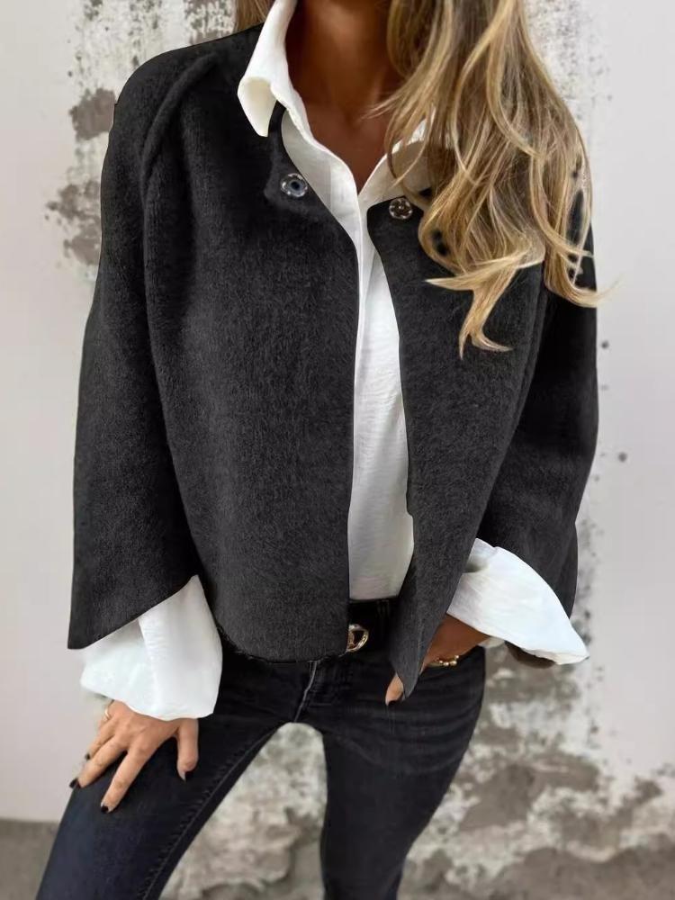 Autumn Winter Cashmere Jacket Loose Long Sleeved Coat