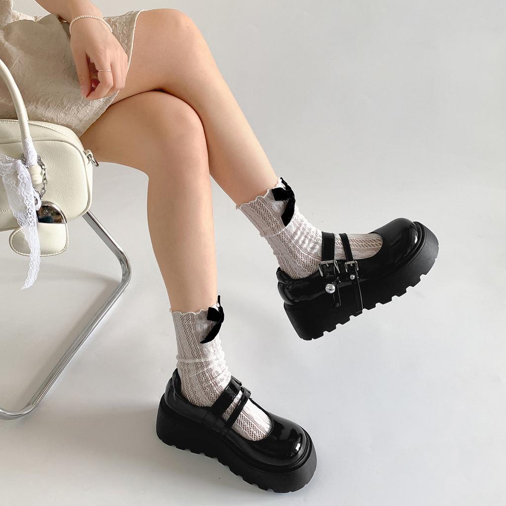 Queen Fan White French Platform Shoe Women's 2025 New Summer Skirt Versatile Mary Jane Shoes