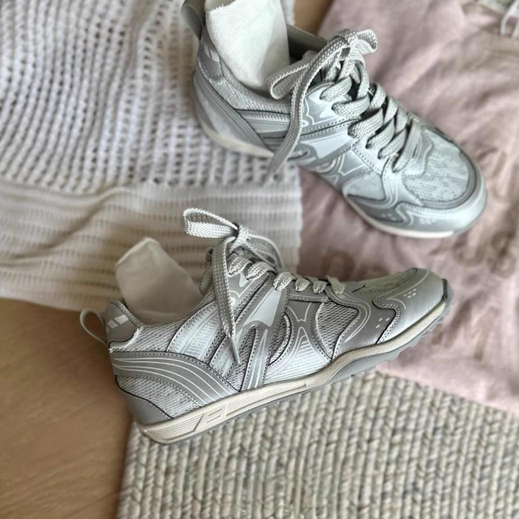 

European platform dad shoes women s 2025 spring new casual shoes breathable mesh round head versatile lightweight single shoes 40 серый