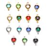 10pcs/lot Stainless Steel Crystal Love Heart Double Ring Pendants for DIY Bracelet Necklace Beads Jewelry Making Accessories