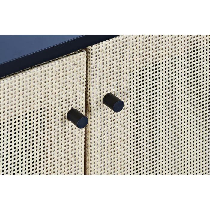 TV Cabinet - Balinese - Fir - 160 Cm - Rattan - Black