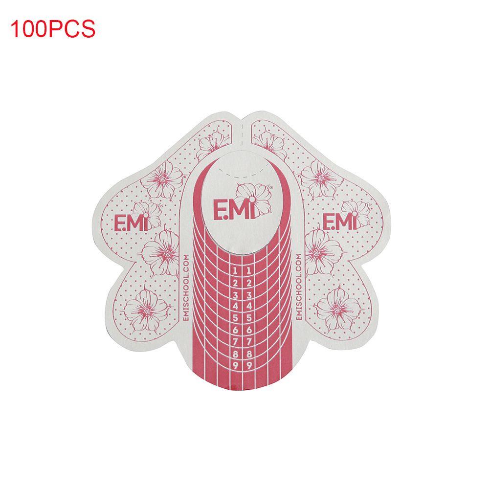 100Pcs/Roll DIY UV Gel Builder Forms Guide Sticker Manicure Fake Nails Nail Paper Tray Nail  Art