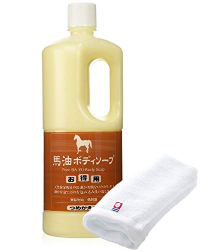 Azuma Trading Co., Ltd. [Same Price, Includes Imabari Towel] Horse Oil Body Soap Refill 1000ml / Skin Care Tabibijin Bayu
