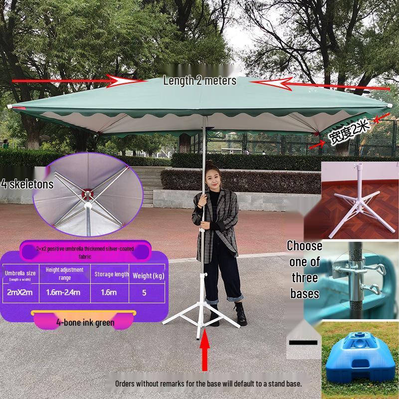 Large Outdoor Rectangular Sunshade Umbrella - Commercial Folding Awning for Courtyard