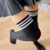 Aline Muji Three-Stripe Over Knee Socks Long Socks Half Stockings