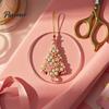 Holiday Tree Decorations 2D Flat Beaded Art Christmas Ornament, Acrylic Rustic/Candy/Snowflake Dangle/Faux Crystal Durable Ornament Xmas Hanging