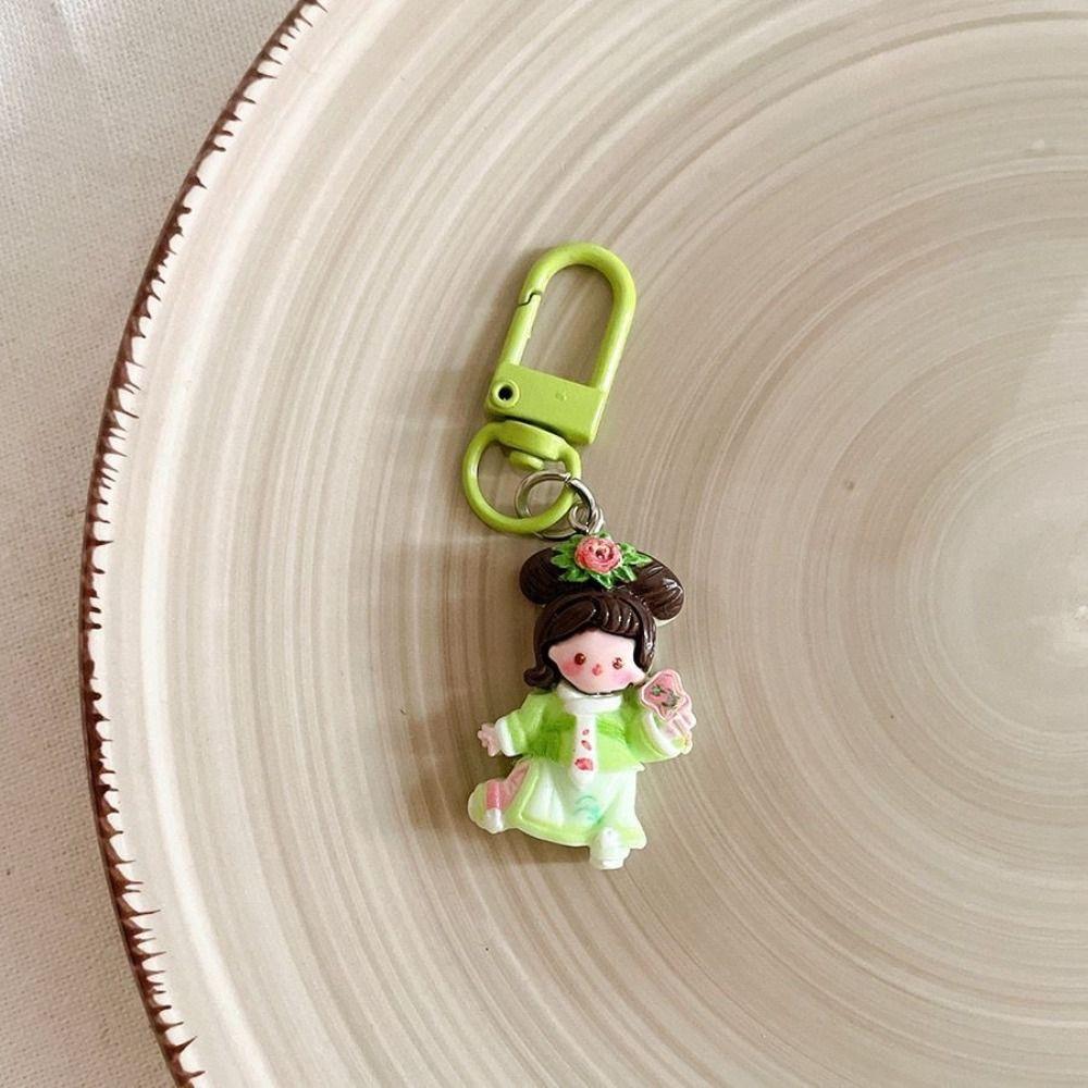 Bag Pendant Cartoon Keychain Ancient Style Hanfu Girl Pendant  Backpack Decoration