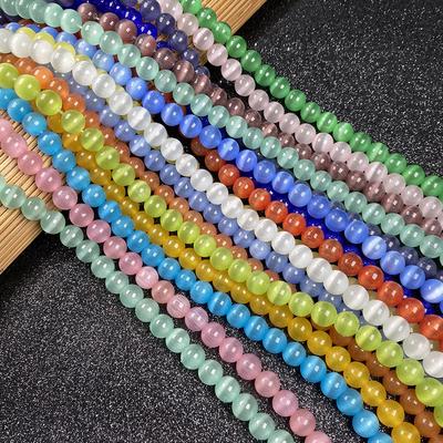Naturalna tęcza kocie oko kamień luźne koraliki kamień wisiorki na naszyjnik diy bransoletka na kostkę kolczyk do szycia craft biżuteria akcesoria making