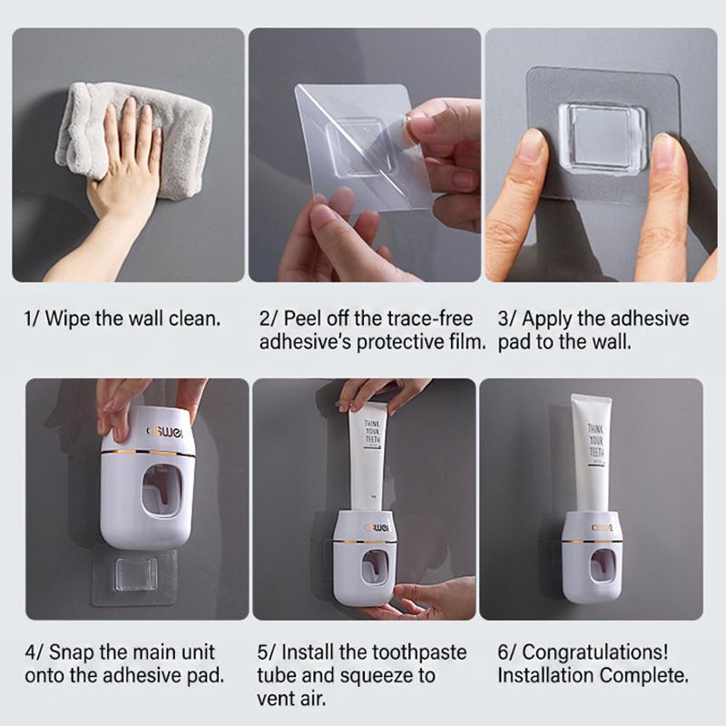 Upgrade Your Bathroom With This 1Pc Toothpaste Squeezer And Storage Rack - Automatic Toothpaste Refills Made Easy!