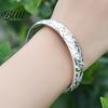 Arm Candy Lady Opening Bracelet Adjustable Circumference Floral Emboss Smooth