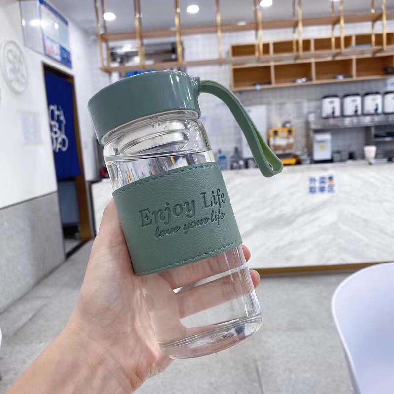 Shangqi Portable Glass Water Bottle Set with Lids