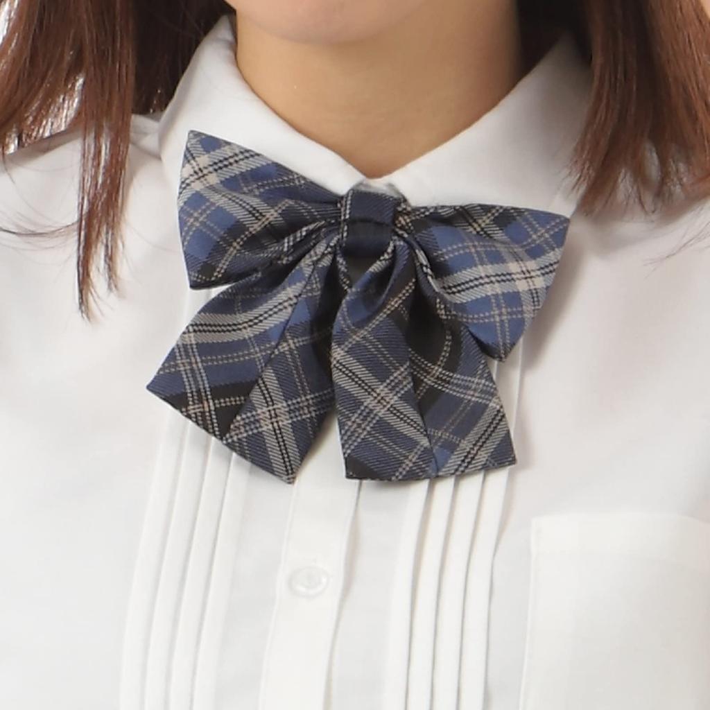 School Ribbon Checkered Student Uniform High School Junior High School Cosplay E800 [Eiza] Tie, Pattern, Accessory, Student, Student, (Butterfly,