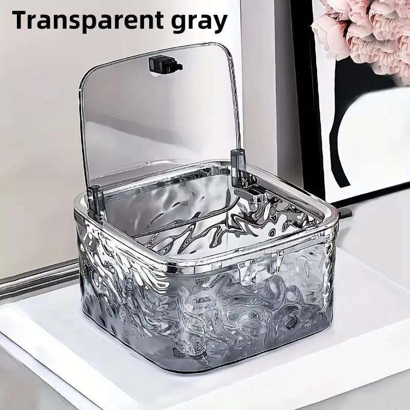 Fashion Transparent Acrylic Hair Accessory Organizer with Lid Storage Box Suitable for Hair Band Bow Hairpin Bathroom Container