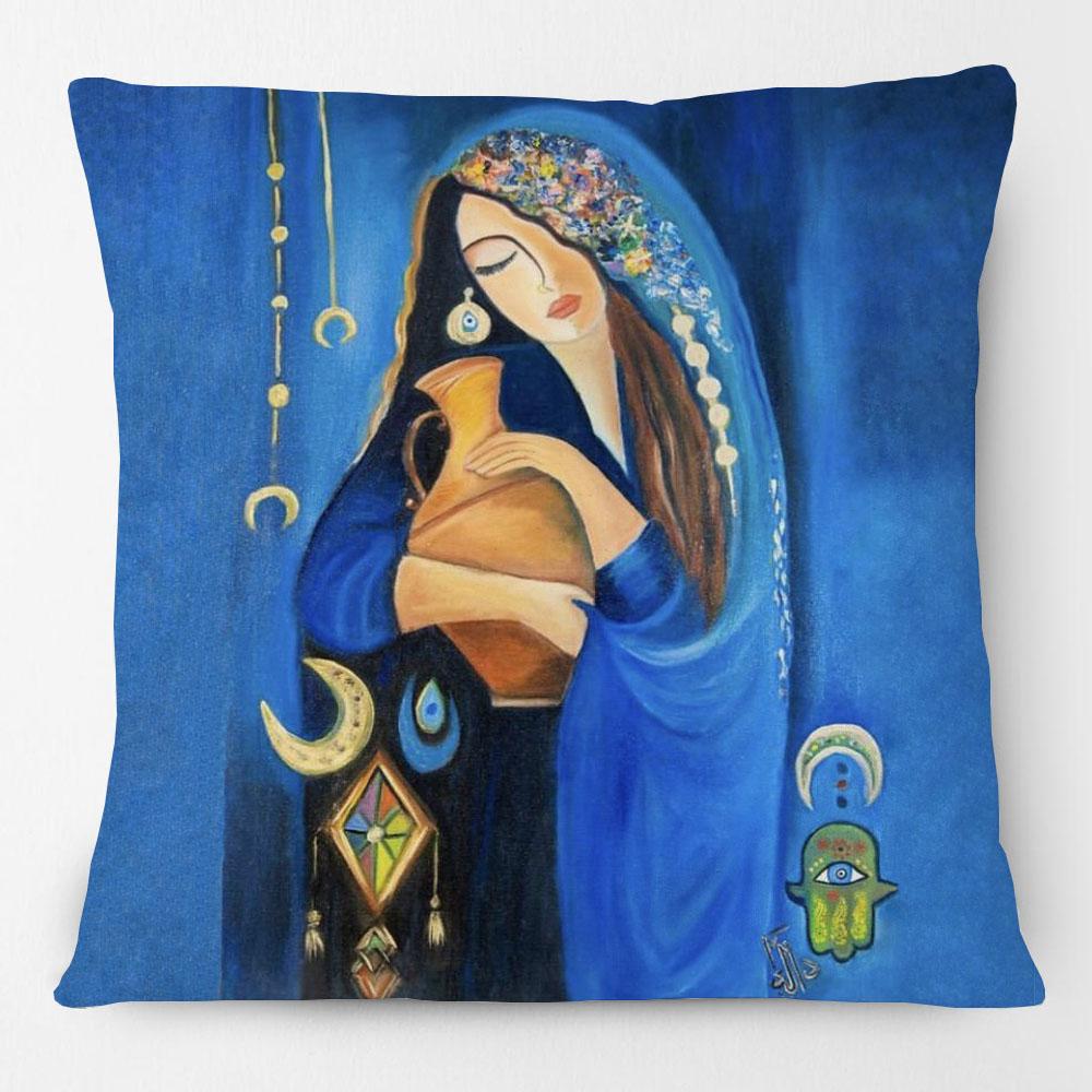 Middle East Arabic Muslim Islam Arabian Woman Portrait Poster Paintings Cushion Cover Decorative Pillows For Sofa
