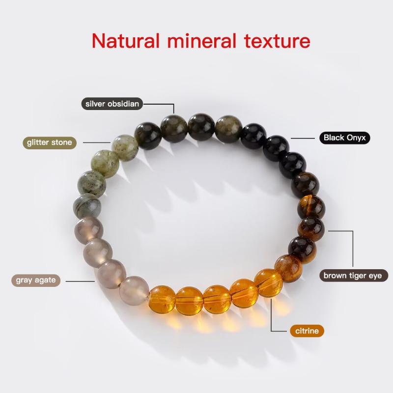 Natural Modern Volcanic Stone Bracelet Handmade Energy Bracelet Assisted Breathing Meditation Agate Stone Colorful Miniature Jewelry Ornament Bracelet