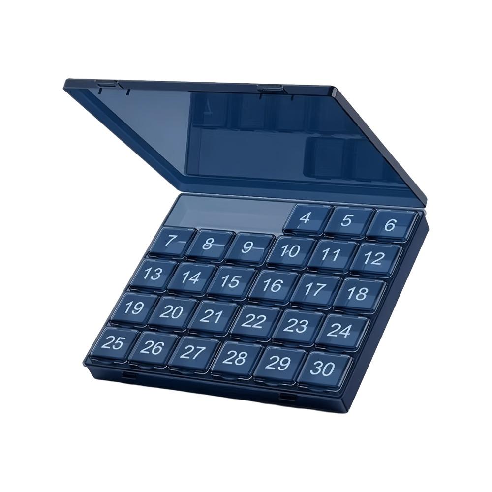 Squeeze-to-Open Monthly Pill Organizer Plastic 30 Day Pill Case Daily Medcine Container  for Travel Style 5
