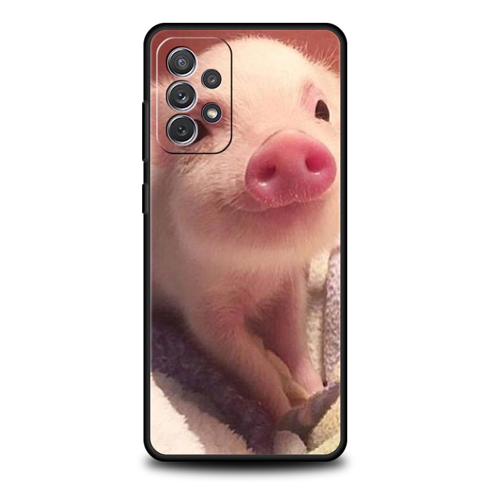Cute little Pink Pig Phone Case for Samsung A51 A71 A21S A12 A11 A15 A25 A31 A41 A23 A33 A53 A73 A03S A05S A13 5G A35 A55 Cover