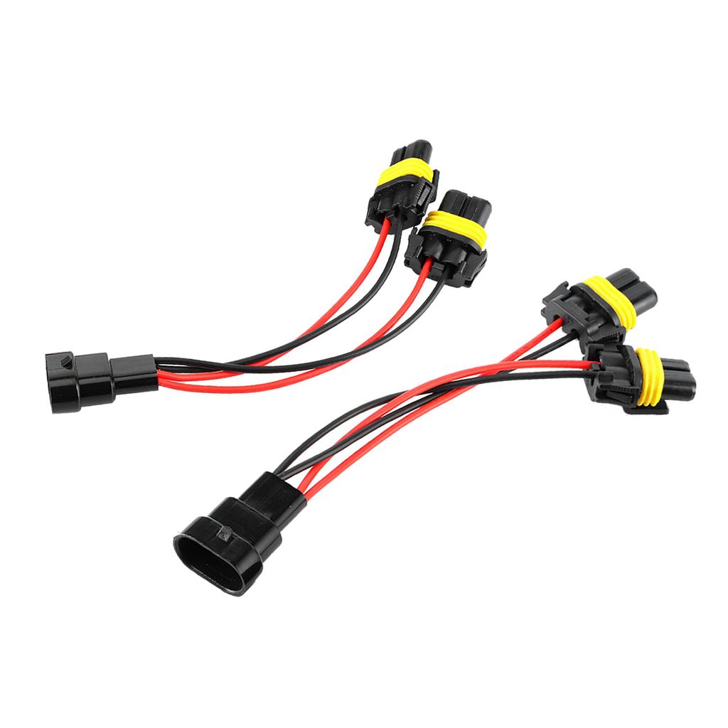 2Pcs 9005 9006 Male To Female One To Two Splitter Wires Harness for Car Headlights Retrofit