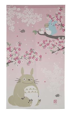 Kk Noren Curtain, Totoro, Sakura Dance, Size: 85 X 150 Cm, 10-316