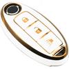 FEYOUN Key Fob Cover Compatible with Nissan 370Z Armada Kicks Murano Pathfinder Rogue Titan Versa Note Infiniti Smart 3 Buttons TPU Remote Keyless