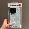 Pink small floral application Apple 17PROMAX mobile phone case 15 lychee pattern 14 cute 13 soft case 16/17