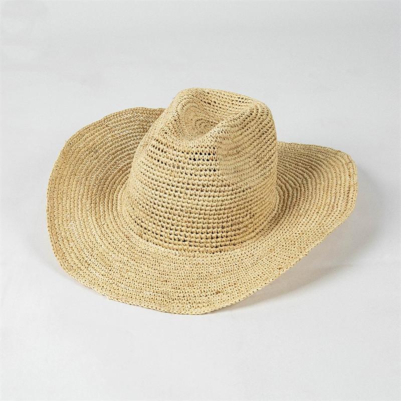 Maiskolbenmaterial Cowboy Western Strohhut Strasssteine mit hochgebogenem Rand Sonnenschutz Cowboyhut Sombrero Cowboy