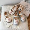 Girls' Round-Toe Floral Leather Shoes, 2026 Spring/Autumn Collection, Versatile Korean Style, Fashionable Princess Shoes for Little Girls