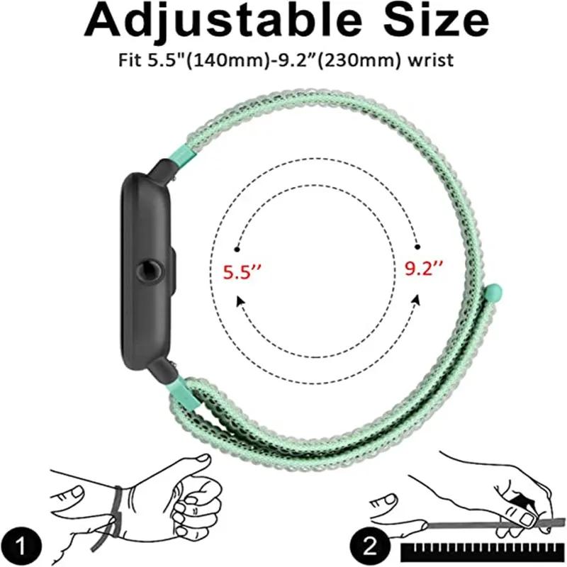20mm/22mm Nylon Loop watch band For Amazfit GTS/4/2e/3/GTS2 Mini/GTR 4/3 pro/47mm/GTR2/2e/stratos Bracelet Amazfit bip-u strap