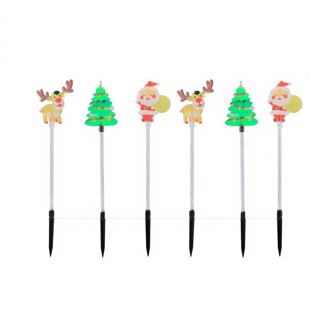 

Christmas Yard Light Set Holiday Lights Festive Christmas Garden Stake Lights for Outdoor Decorations Santa Claus for Courtyard