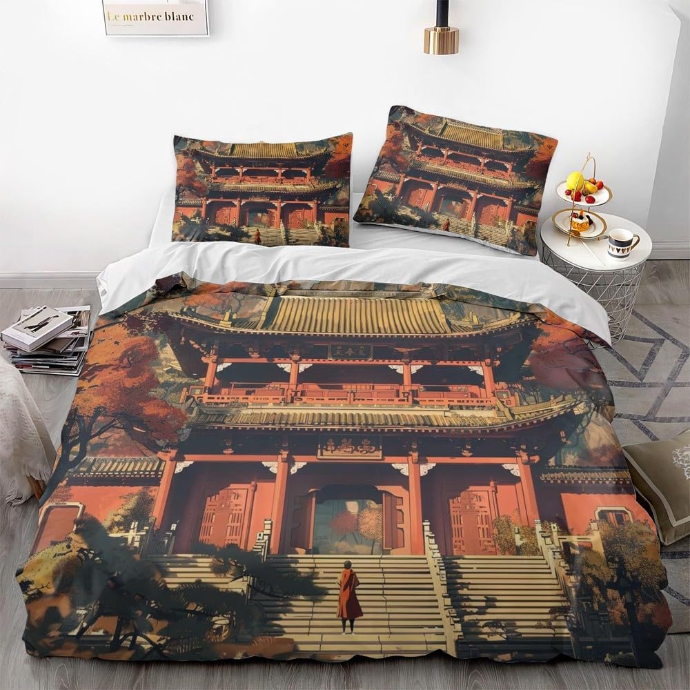 Temple Duvet Covers For Children Adults Duvet Covers Queen Size Lightweight Down Room Decor 2 Pillowcases 1 Quilt Cover No Quilt