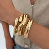 Salircon Hip Hop Exaggerated Wide Cuff Bangle Women Men Vintage Punk Irregular Glossy Gold Color Bracelet Bangles Party Jewelry